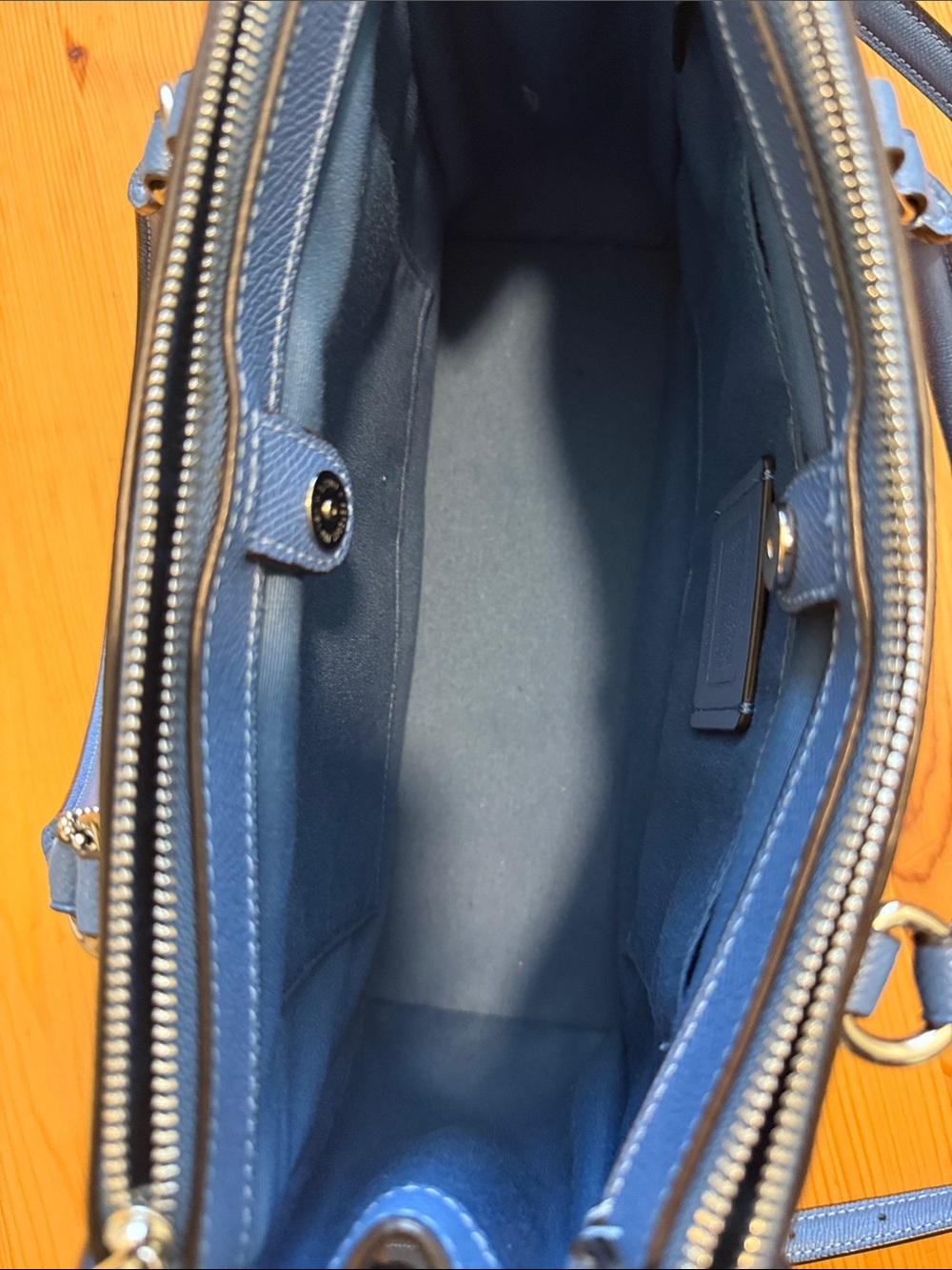 Coach Surrey Carryall in denim blue medium crossbody/top handle bag - Picture 5 of 16